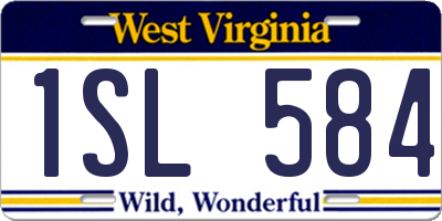 WV license plate 1SL584