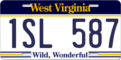 WV license plate 1SL587