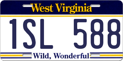 WV license plate 1SL588