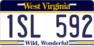 WV license plate 1SL592