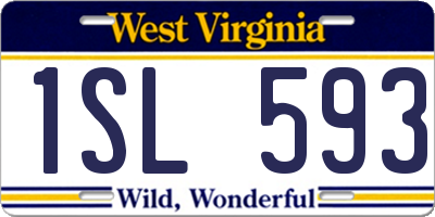WV license plate 1SL593