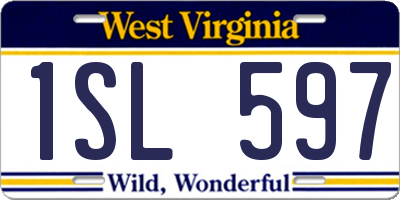 WV license plate 1SL597
