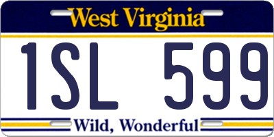 WV license plate 1SL599