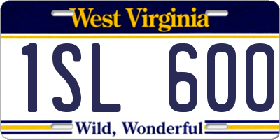 WV license plate 1SL600