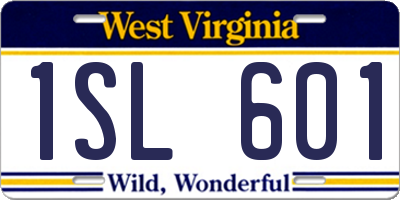 WV license plate 1SL601