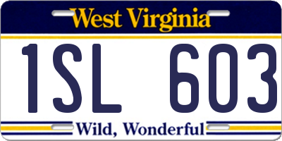WV license plate 1SL603