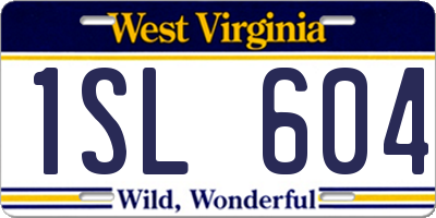 WV license plate 1SL604