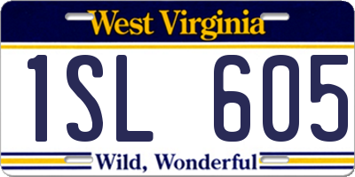 WV license plate 1SL605