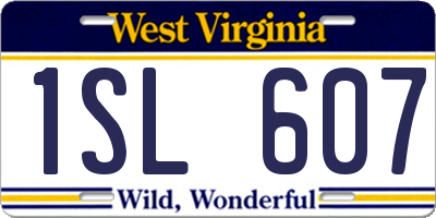 WV license plate 1SL607