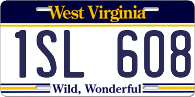 WV license plate 1SL608