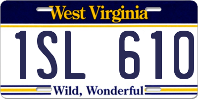 WV license plate 1SL610