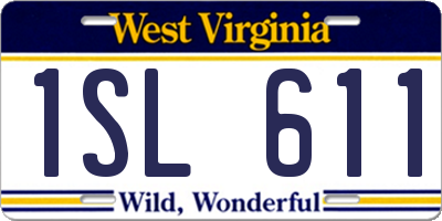 WV license plate 1SL611