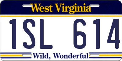WV license plate 1SL614