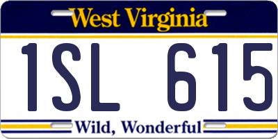 WV license plate 1SL615