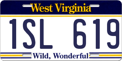 WV license plate 1SL619