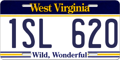 WV license plate 1SL620