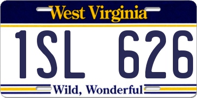 WV license plate 1SL626