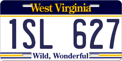 WV license plate 1SL627