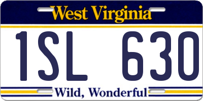 WV license plate 1SL630