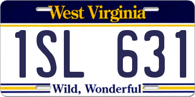 WV license plate 1SL631