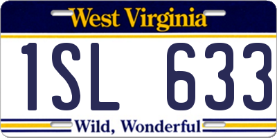 WV license plate 1SL633