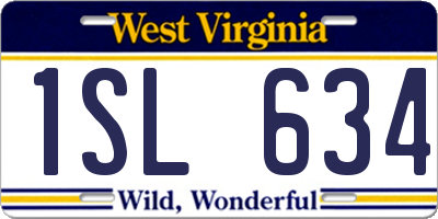 WV license plate 1SL634