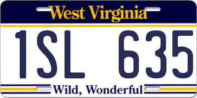 WV license plate 1SL635