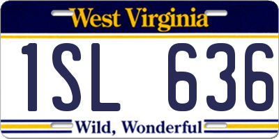 WV license plate 1SL636