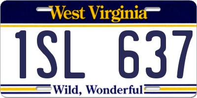 WV license plate 1SL637