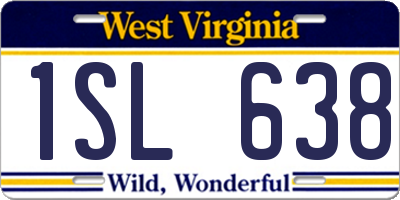 WV license plate 1SL638