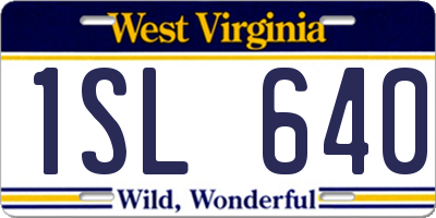 WV license plate 1SL640