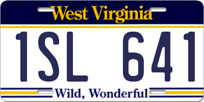 WV license plate 1SL641