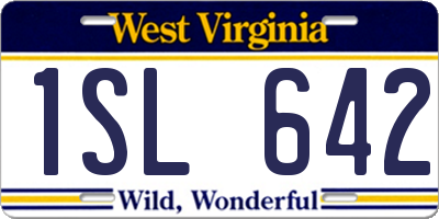 WV license plate 1SL642
