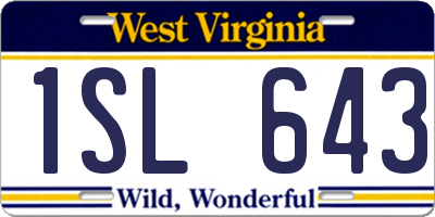 WV license plate 1SL643