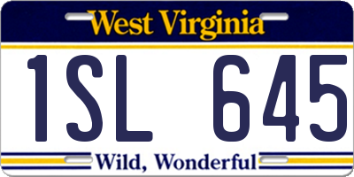 WV license plate 1SL645