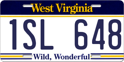 WV license plate 1SL648