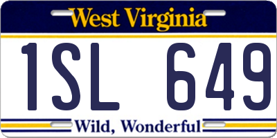 WV license plate 1SL649