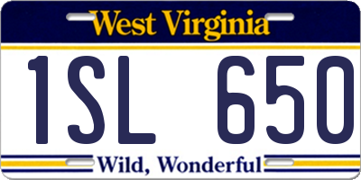 WV license plate 1SL650