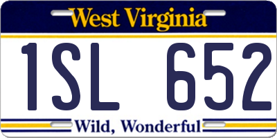 WV license plate 1SL652
