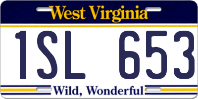 WV license plate 1SL653