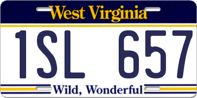 WV license plate 1SL657