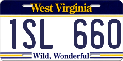 WV license plate 1SL660