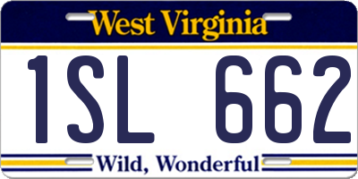 WV license plate 1SL662