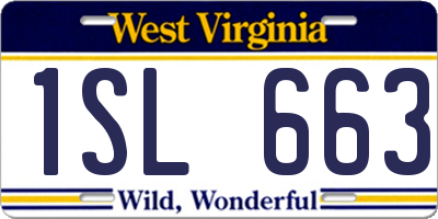 WV license plate 1SL663