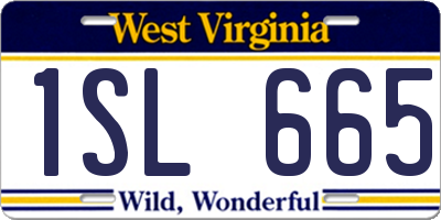 WV license plate 1SL665