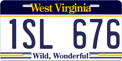 WV license plate 1SL676