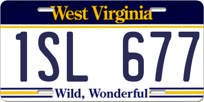 WV license plate 1SL677