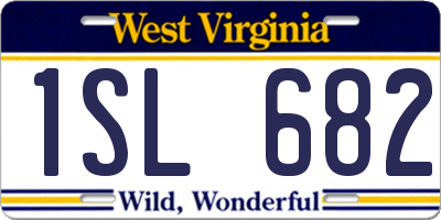 WV license plate 1SL682