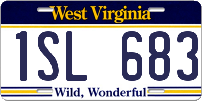 WV license plate 1SL683
