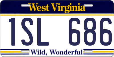 WV license plate 1SL686